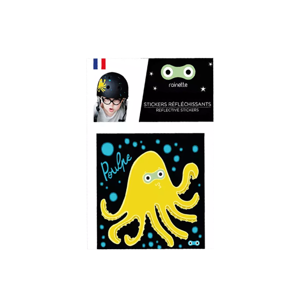 Octoupus Reflective stickers on bike scooter helmet kids gift