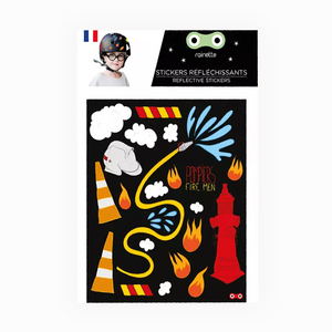 Reflective stickers  Fireman on bike scooter helmet kids gift